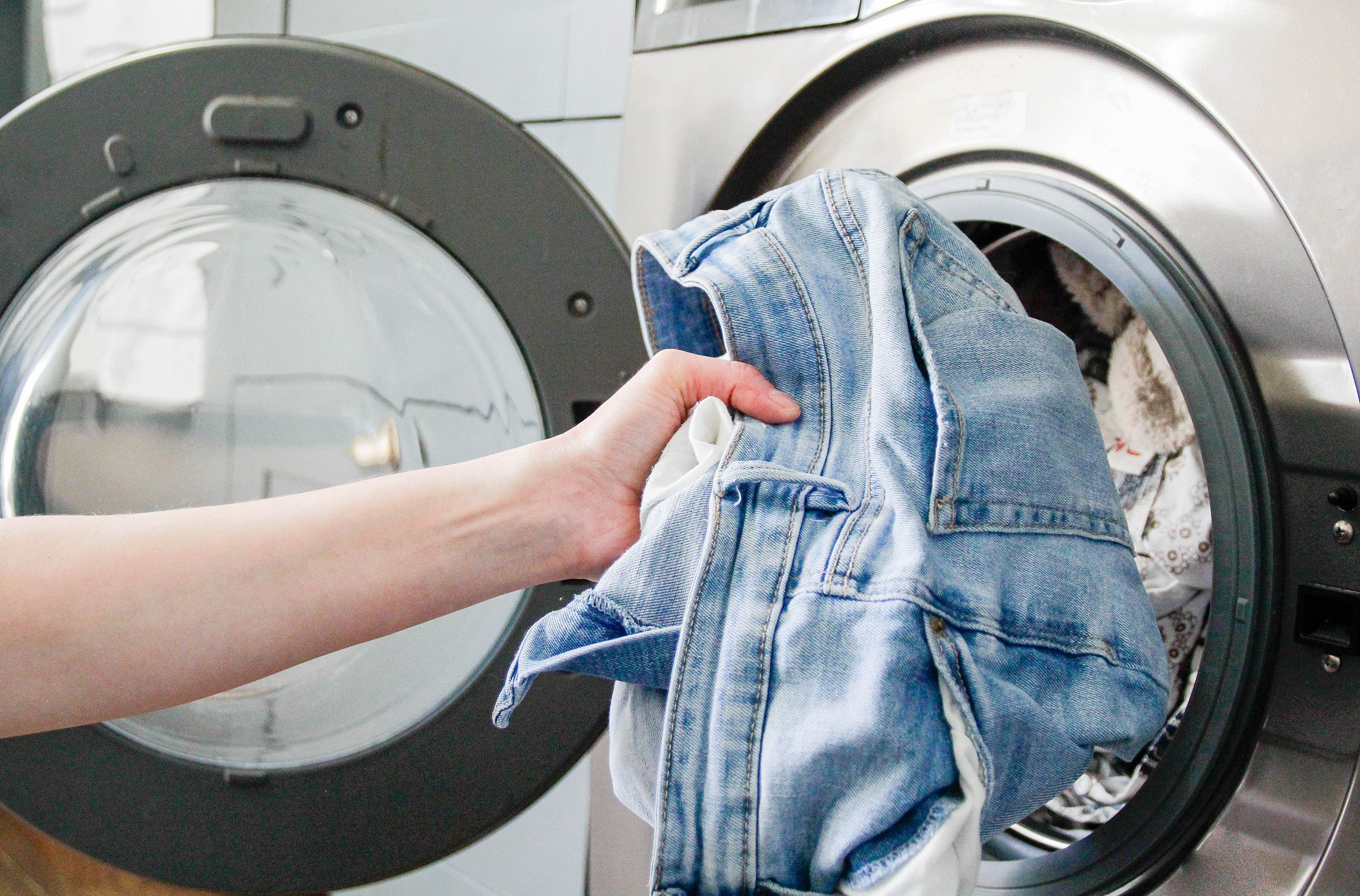 jeans in the dryer