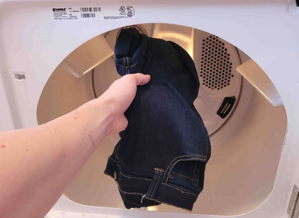 jeans in the dryer