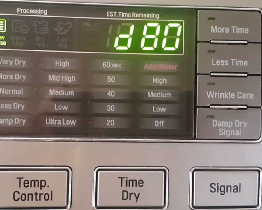 lg dryer d80 no blockage