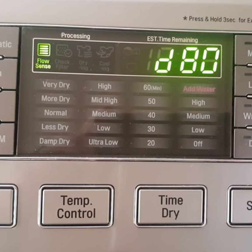 flow sense on lg dryer